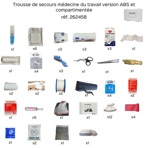 trousse secours médecine du travail version abs compartimentée