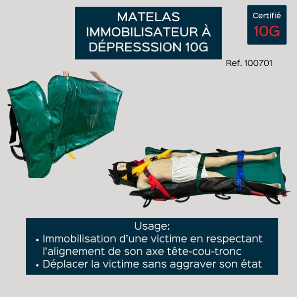 Matelas immobilisateur 10G billes compartimentées