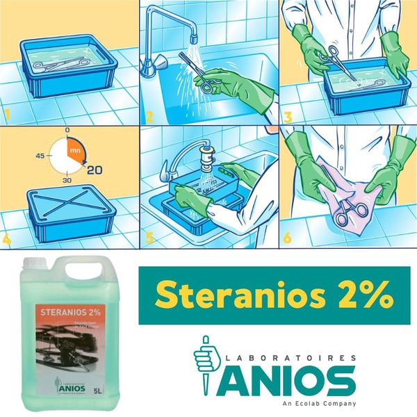 Steranios 2% Désinfectant instruments médicaux - Le bidon de 5 litres