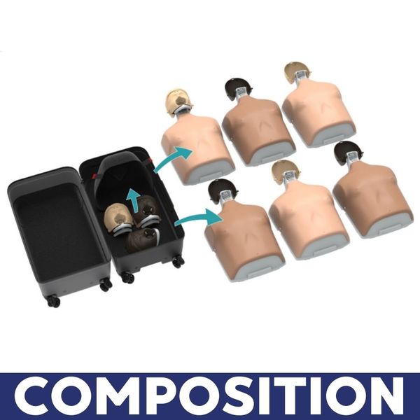 composition valise Mannequin secourisme Laerdal little Anne QCPR