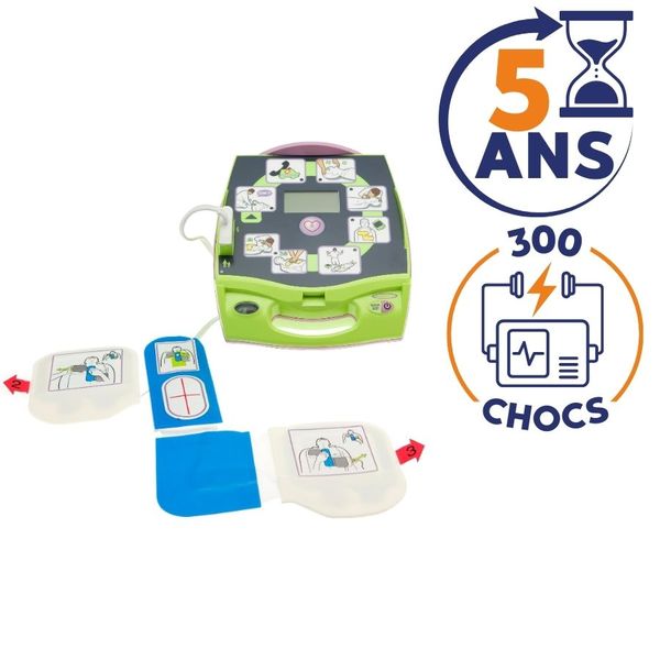 durée de vie défibrillateur 5 ans avec 300 chocs