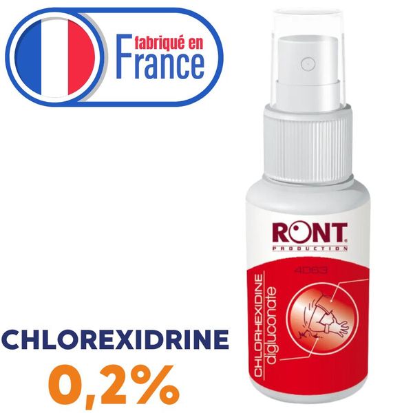 Spray antiseptique de 50 ml chlorhexidine incolore Ront