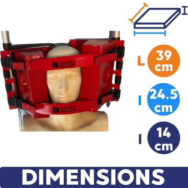 Maintien tete pompier immobilisateur en 2 parties