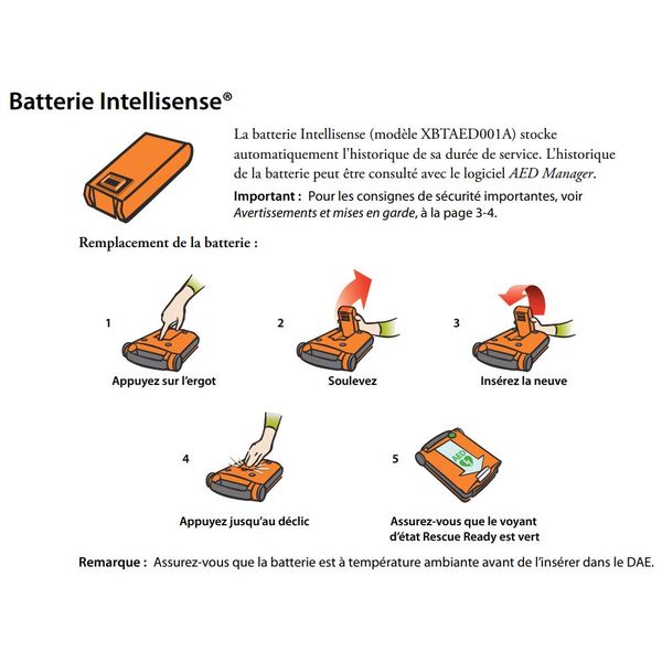 Batterie Intellisense pour défibrillateur G5 Cardiac Science