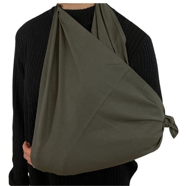 Echarpe triangulaire d'immmobilisation en coton khaki foncé