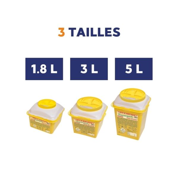 3 tailles mini collecteur pour objet perforant et aiguilles opct Biocompact