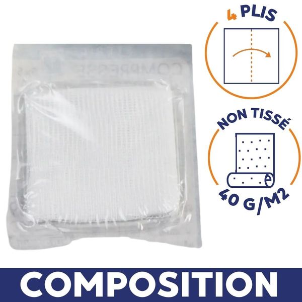 composition compresse non tissé 40g 4plis