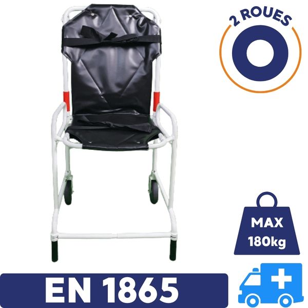 Chaise portoir d'ambulance 2 roues conforme EN1865