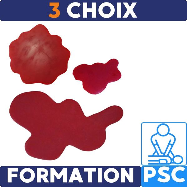 Flaque de faux sang résine pour formateur secourisme PSC PSE2