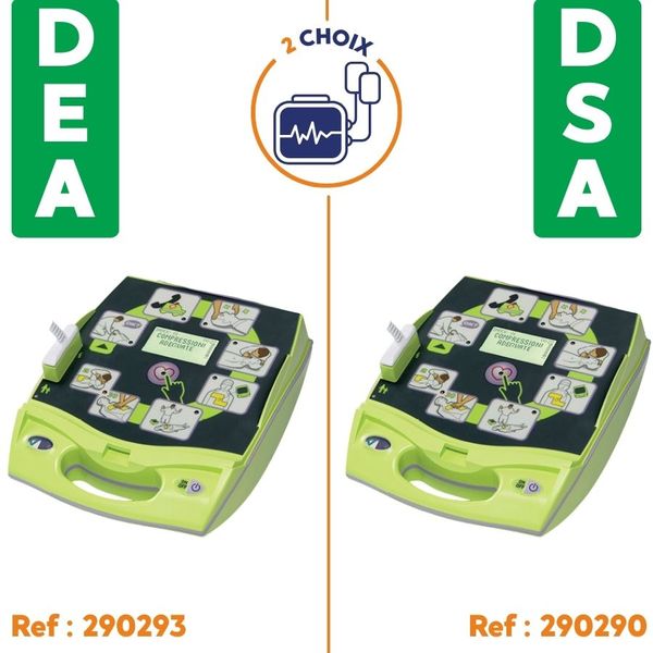 2 choix de défibrillateur : dsa et dea