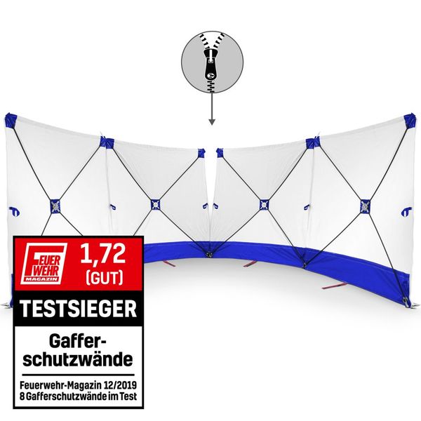 Brise vue extérieur VarioScreen Trotec config 4x 180 x 180 cm blanc et bleu