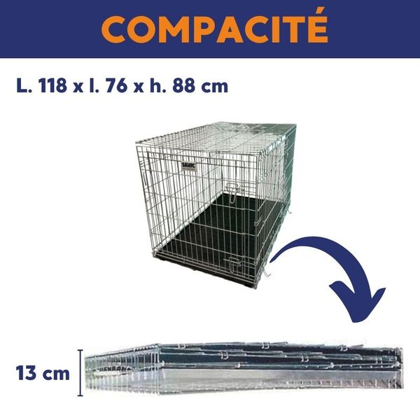 Cage de transport pour chien en acier