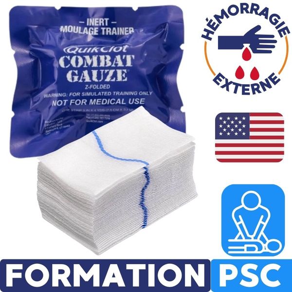 Special formation Pansement hémostatique QuikClot Combat Gauze