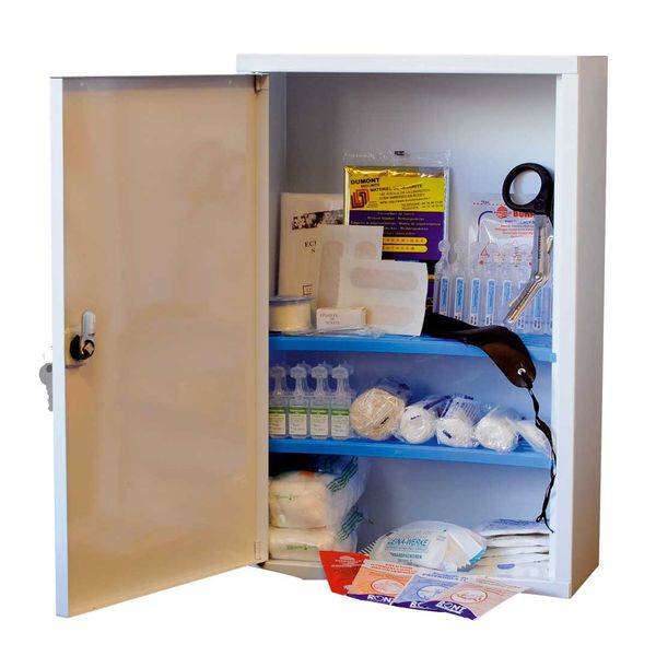 Armoire à pharmacie métal 8 / 10 personnes - Remplie