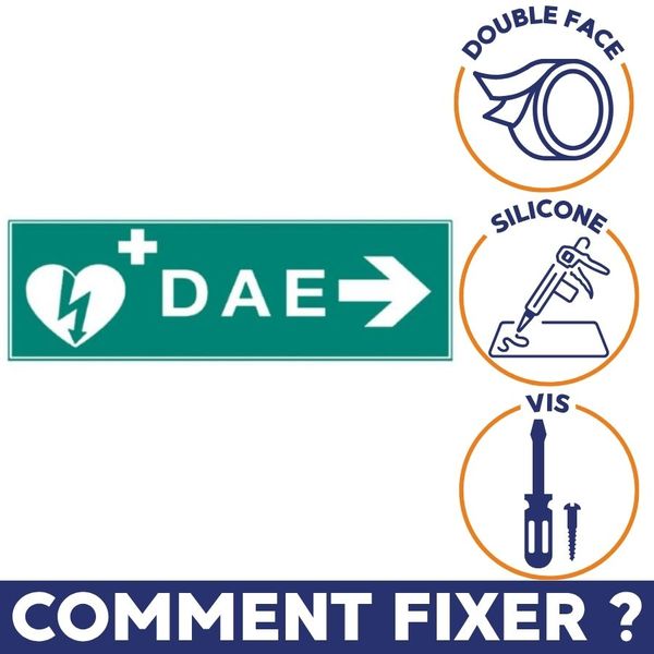 comment fixer un Panneau défibrillateur ? double face, silicone ou vis