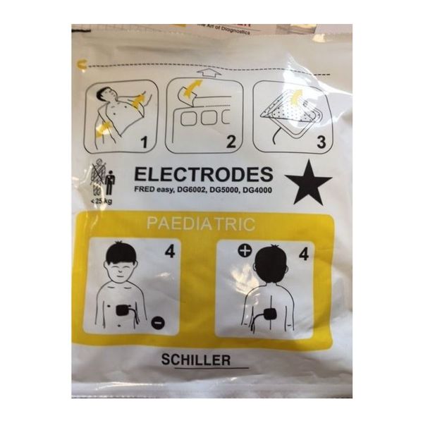 Electrode défibrillateur Schiller Fred Easy pré-connectées