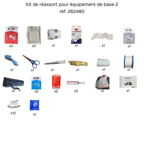 Kit de réassort pour trousse de secours 1 personne Version SST
