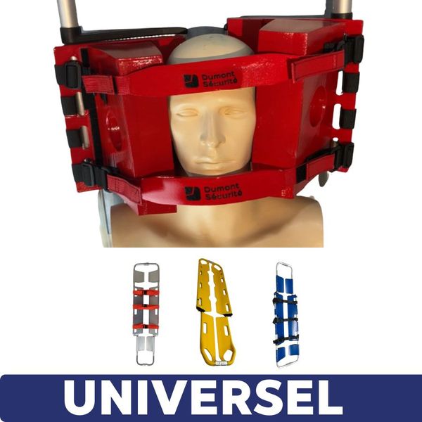 Maintien tete pompier immobilisateur en 2 parties