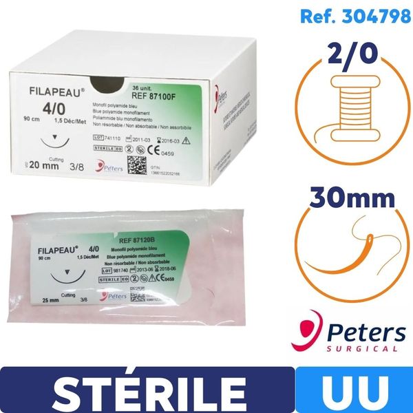 Fil de suture non résorbable Filapeau - Lot de 12