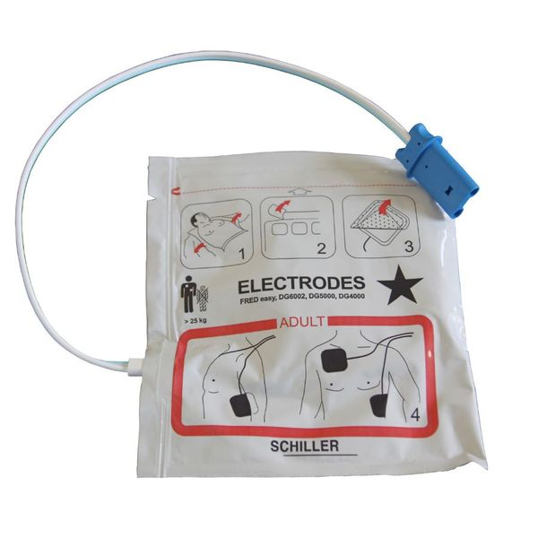 Electrode défibrillateur Schiller Fred Easy pré-connectées