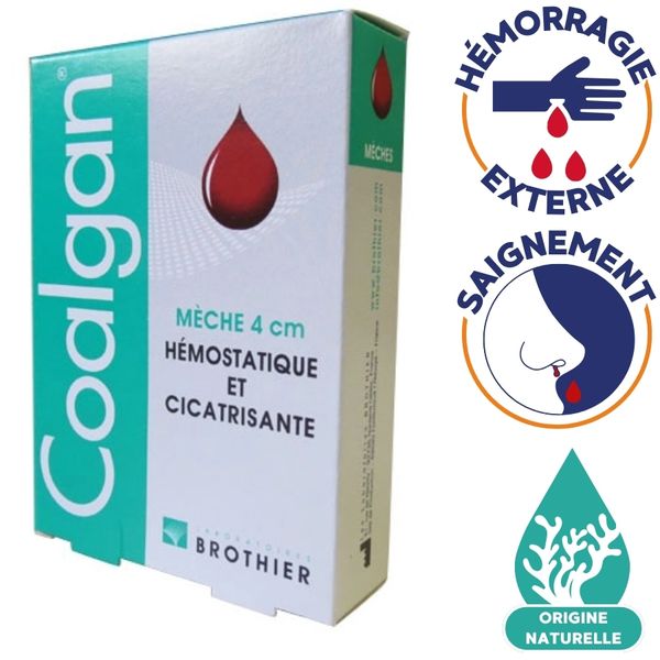 Coalgan mèche hémostatique 4cm - Boîte de 5