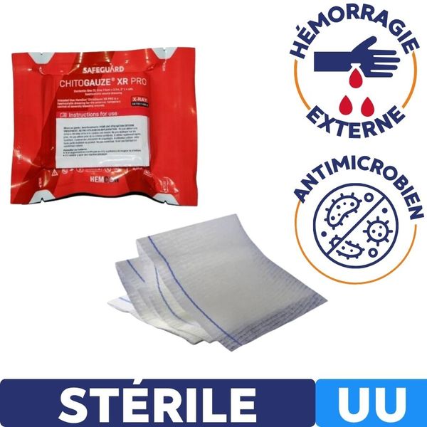 Pansement hémostatique ChitoGauze XR Pro antimicrobien