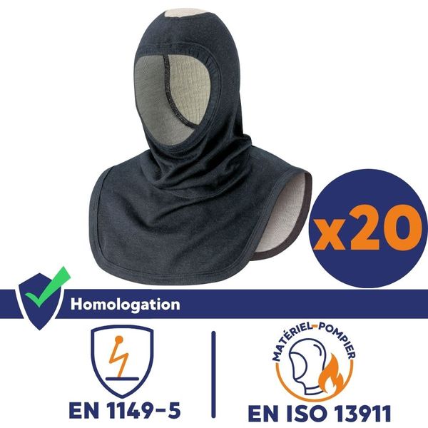 Cagoules respirantes avec ouverture simple iso 13911 - Lot de 20