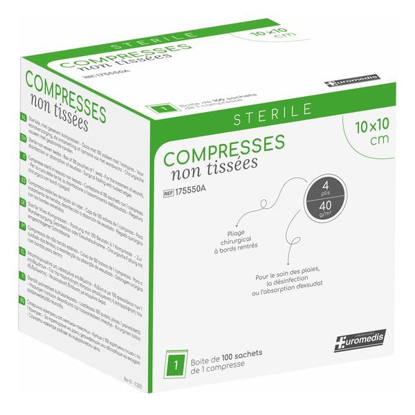 Compresse non tissée - Boite de 100 sachets unitaires