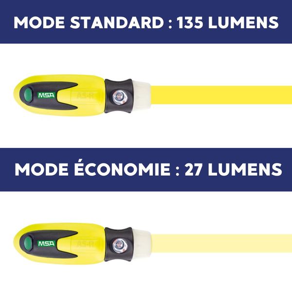 Lampe led atex pour casque pompier, batterie rechargeable, AS-R MSA