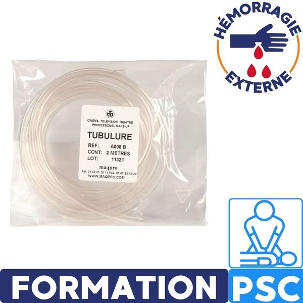 Tubulure pour simulation d'hémorragie diam 6mm longueur 2m