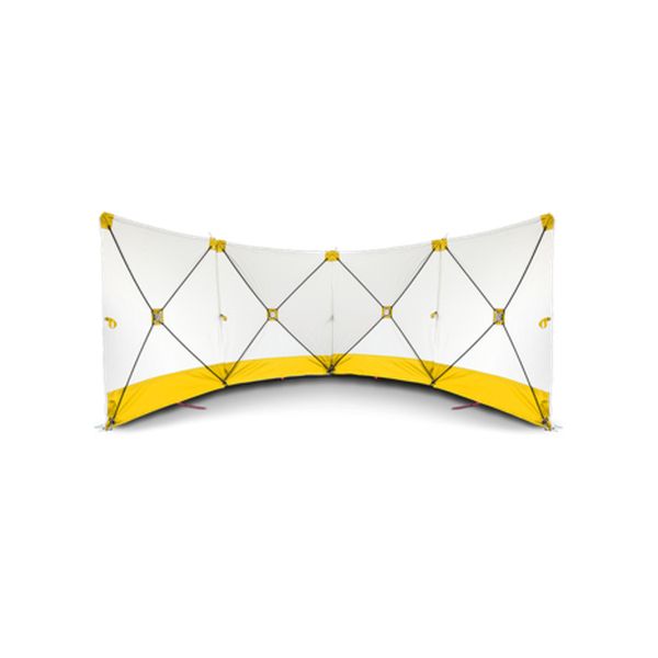 Ecran de protection mobile, 4x 180 x 180 cm blanc et jaune