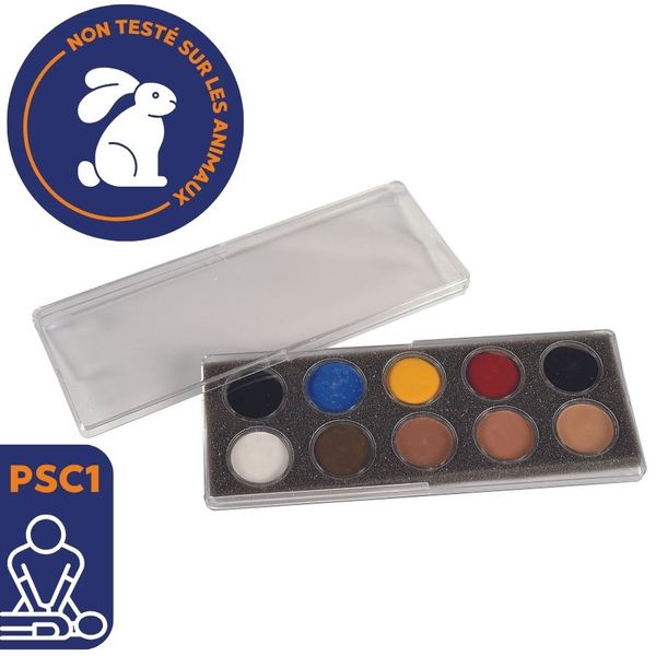 Fard crème pour maquillage de secourisme - Palette de 10 couleurs