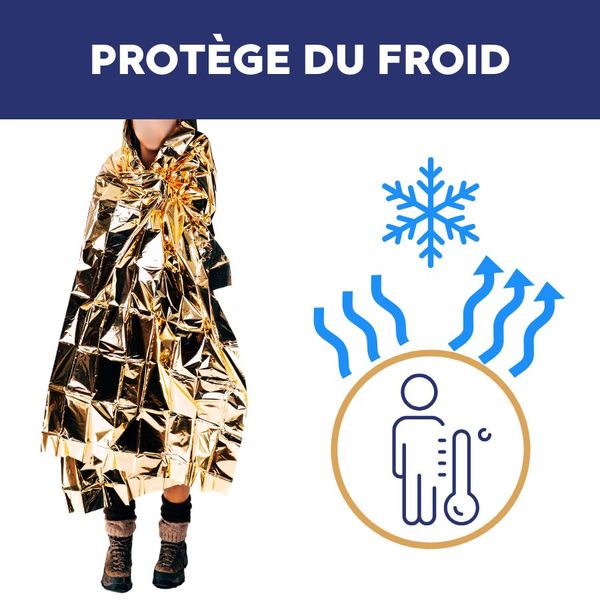 couverture de survie sens​ argenté protège du froid