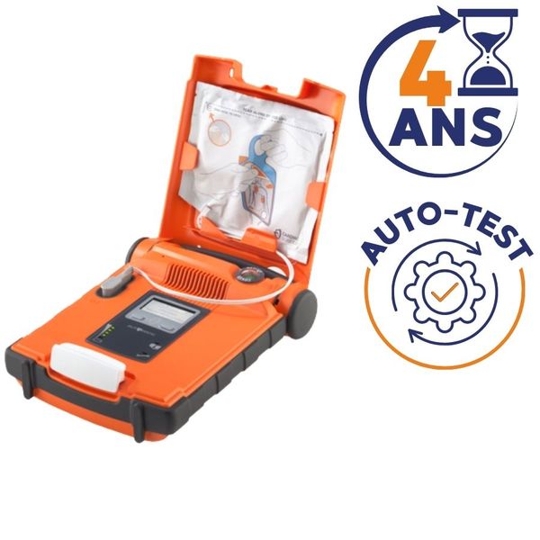 défibrillateur avec auto test avec une durée de vie de 4 ans