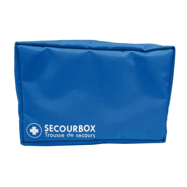 Trousse de secours à remplir en tissu bleu 20x14x7,5cm