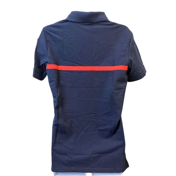 Polo manches courtes marine bande rouge