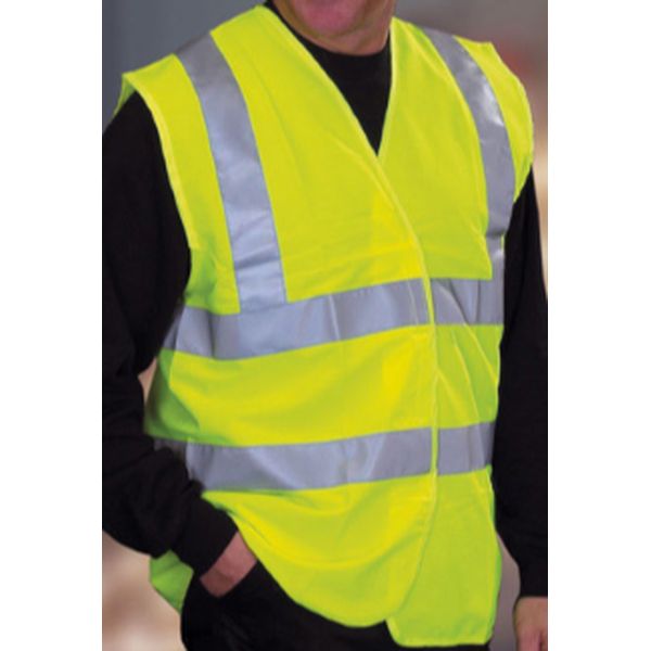 Gilet haute visibilité réfléchissant - Jaune 4 bandes