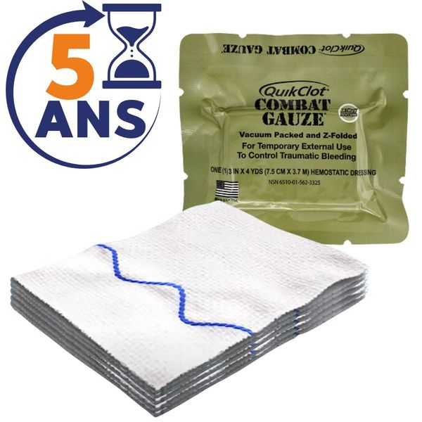 Pansement hémostatique d'urgence QuikClot Combat Gauze