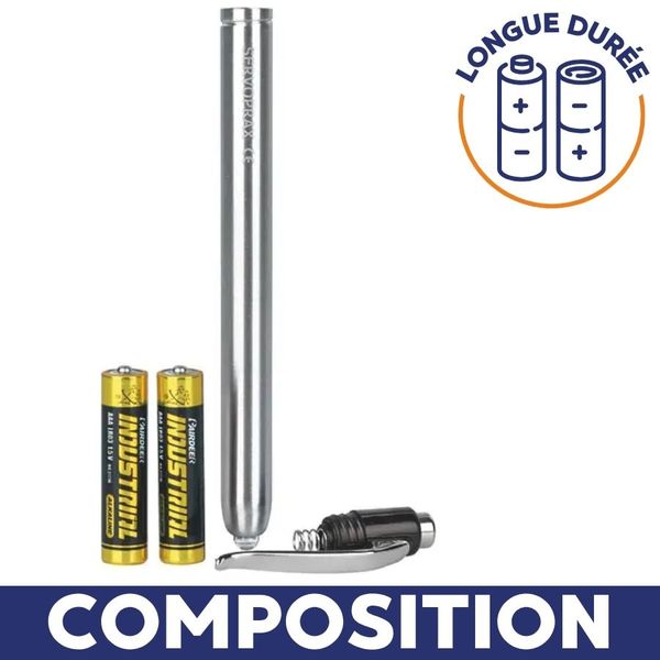 composition lampe d'examen avec piles longue durée
