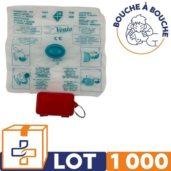 Masque bouche à bouche avec porte clé rigide - Lot de 1000