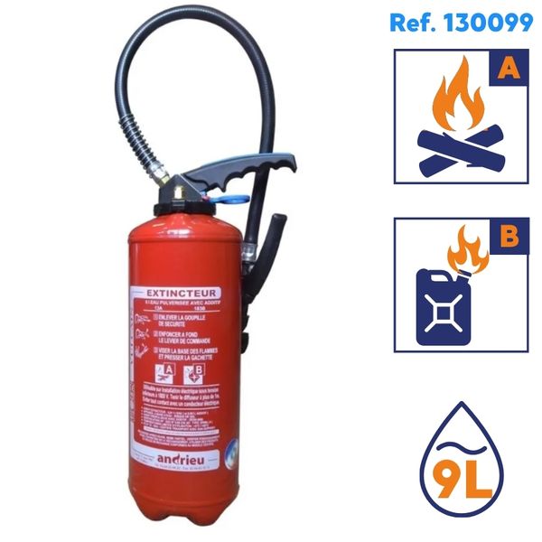 Extincteur eau 9 L pour feu classe a et feu classe b