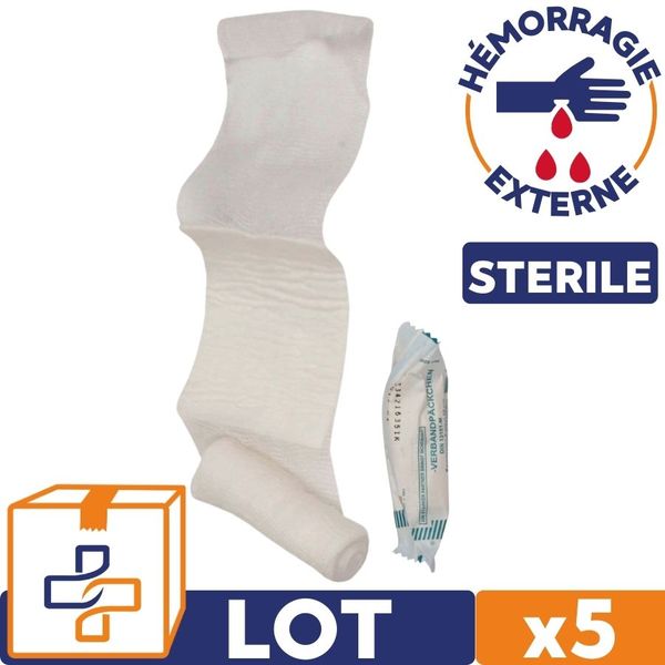 Pansement compressif stérile blanc - Lot de 5