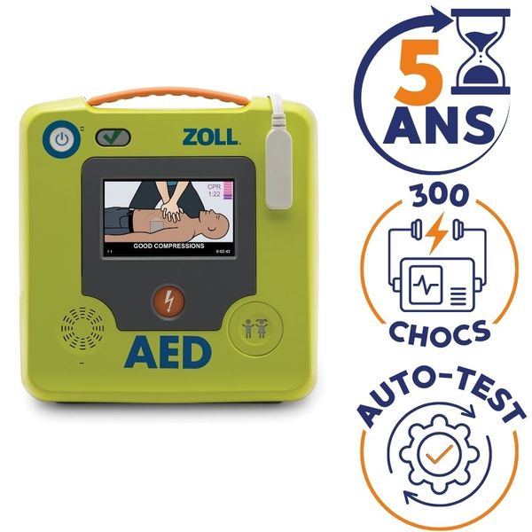 durée de vie défibrillateur zoll avec auto-test hebdomadaire 