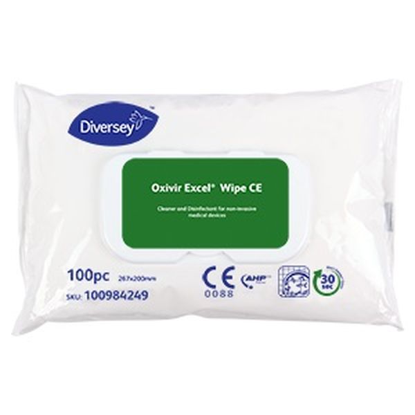 Lingettes désinfectantes Oxivir Excel CE 20x27cm - Lot  de 100