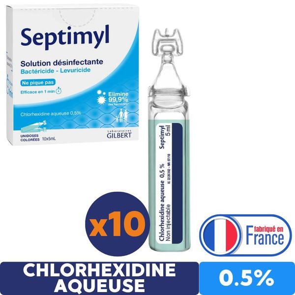 Dosette chlorhexidine aqueuse 0.5% - Boite de 10