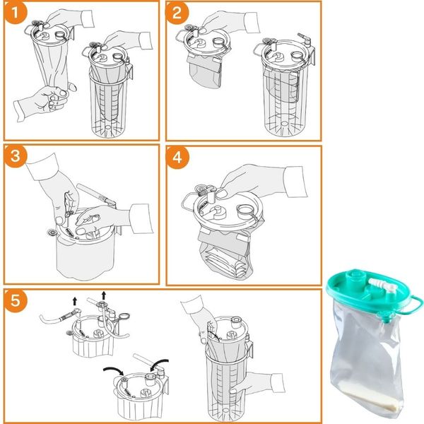 comment mettre une poche d'aspiration dans un aspirateur de mucosité