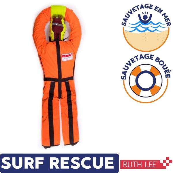 Mannequin sauvetage en mer Surf Rescue Ruth Lee exercice de sauvetage avec bouée