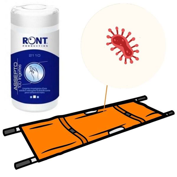 Lingette désinfectant médical ASSEPTO RONT - Lot de 12 boites de 100